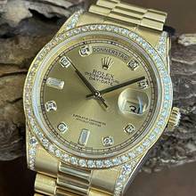 Thumbnail von Rolex Day-Date 36 Day-Date 36mm - 750er Gelbgold - Diamant - FULLSET 2015 LC100 - Ref. 118338 Aftermarket Iced out Bezel