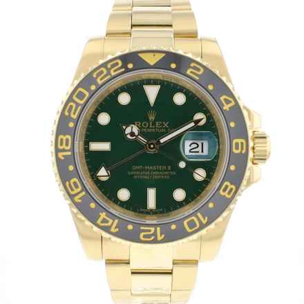  Rolex GMT-Master II Yellow Gold Green Dial Service '23 