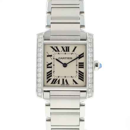  Cartier Tank Française Steel MM Diamonds 