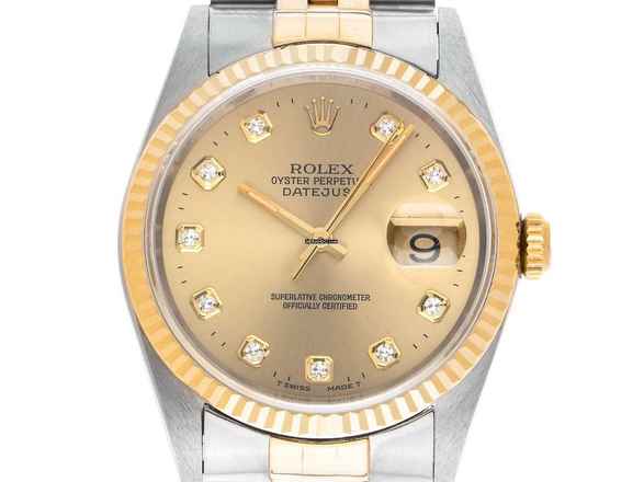  Rolex Datejust 36 Diamanten Ref.16233 1993 Box&Beschreibung sehr gut Vintage 