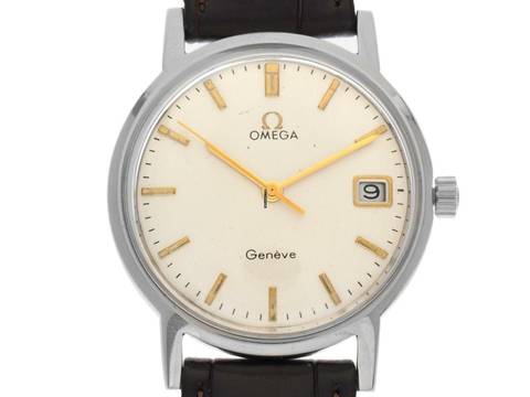  Omega Genevé Ref.136.070 1970 original Box sehr gut Vintage 