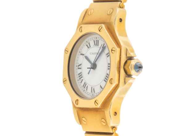  Cartier Santos Octagon PM kleines Modell Ref.0906 1980 original Box sehr gut Vintage 