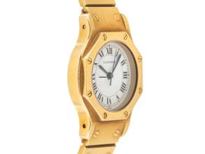 Thumbnail von Cartier Santos Octagon PM kleines Modell Ref.0906 1980 original Box sehr gut Vintage