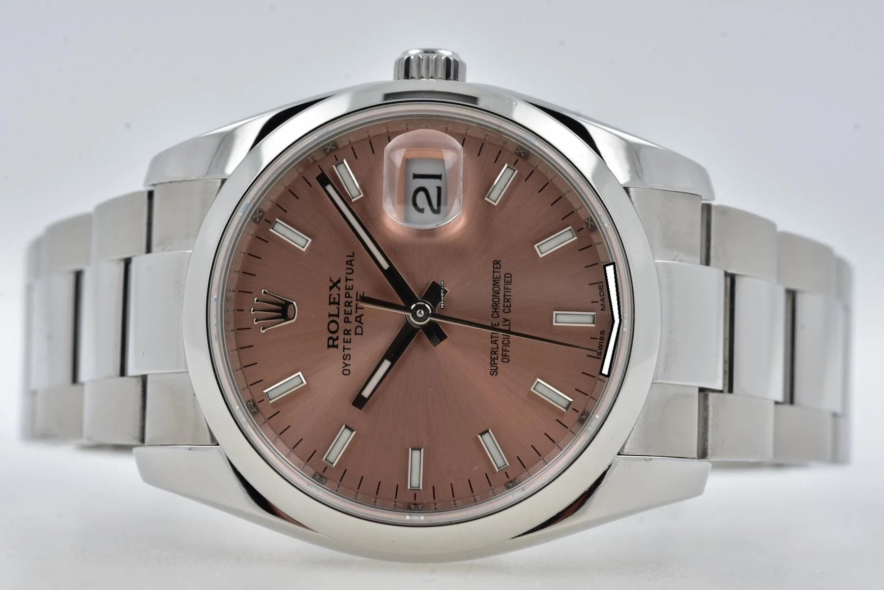 Rolex Oyster Perpetual Lady Date 115200 Salmon Rose Rosa Dial 34mm Lady Date