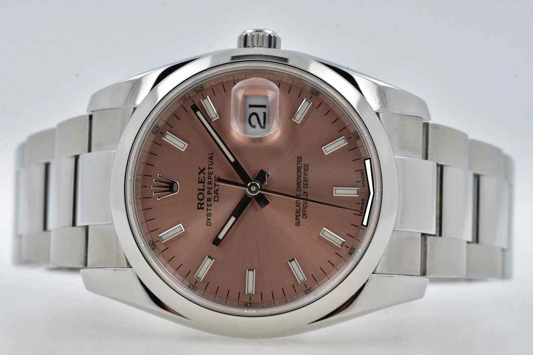  Rolex Oyster Perpetual Lady Date 115200 Salmon Rose Rosa Dial 34mm Lady Date 