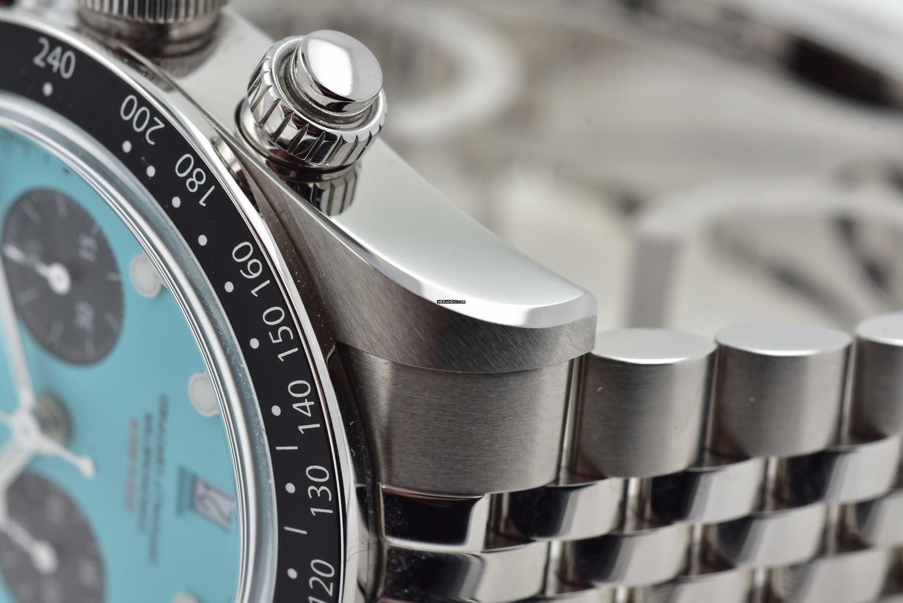 Tudor Heritage Black Bay Chronograph 79360N Tiffany Flamingo Blue Dial