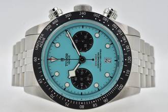 Thumbnail von Tudor Heritage Black Bay Chronograph 79360N Tiffany Flamingo Blue Dial