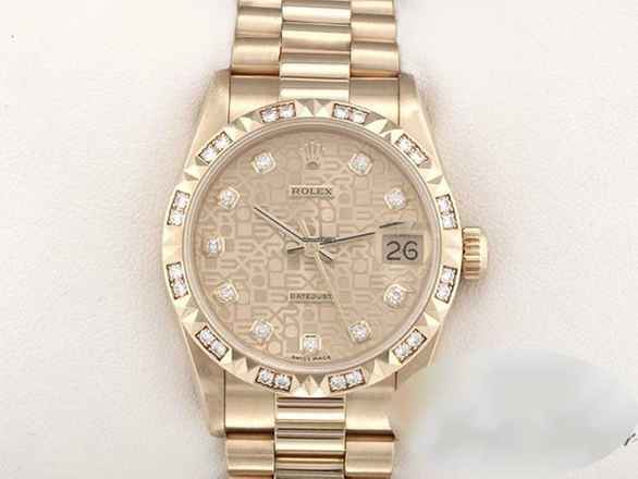  Rolex Datejust 31mm Gelbgold 750 1999 Diamanten Brillanten Automatik Gold Damen 