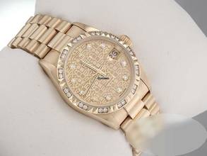 Thumbnail von Rolex Datejust 31mm Gelbgold 750 1999 Diamanten Brillanten Automatik Gold Damen