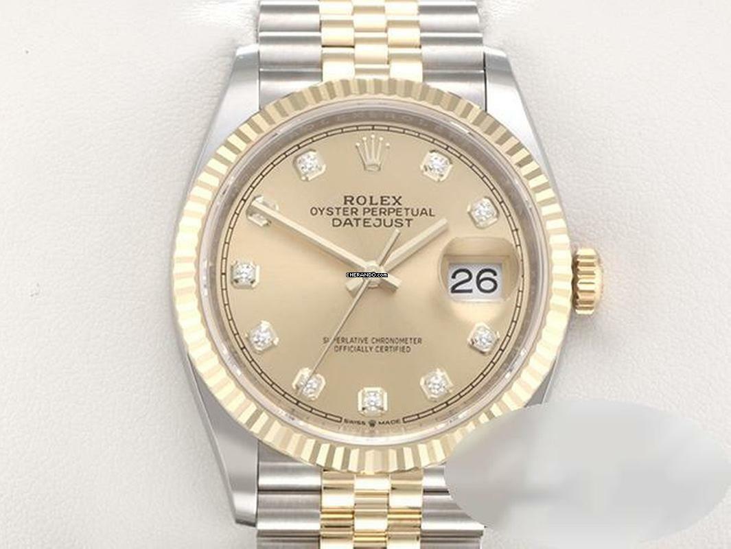  Rolex Datejust 36 36mm 126233 Stahl Gelbgold 750 Diamanten Automatik Gold 