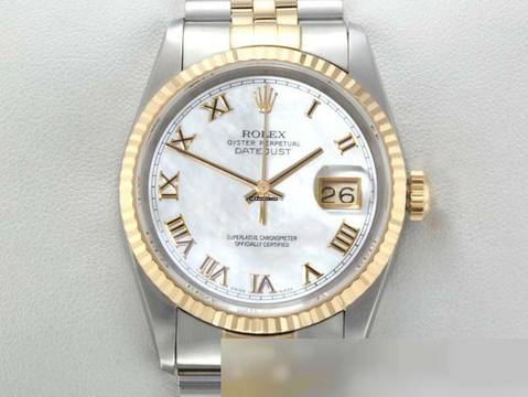  Rolex Datejust 36 36mm 16233 Stahl Gelbgold 750 Perlmutt Automatik 