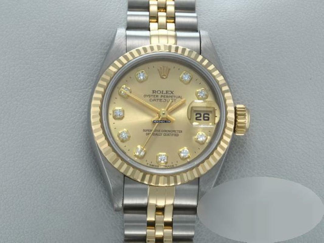 Rolex Lady-Datejust Edelstahl Gelbgold 750 Diamanten Automatik Stainless Steel 18kt Yellow Gold Stahl Jubilé-band Chronometer Oyster