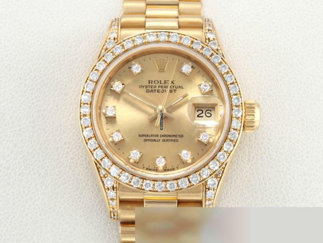  Rolex Lady-Datejust Gelbgold 750 1994 Lc100 Diamanten Brillanten Automatik Gold Damen 