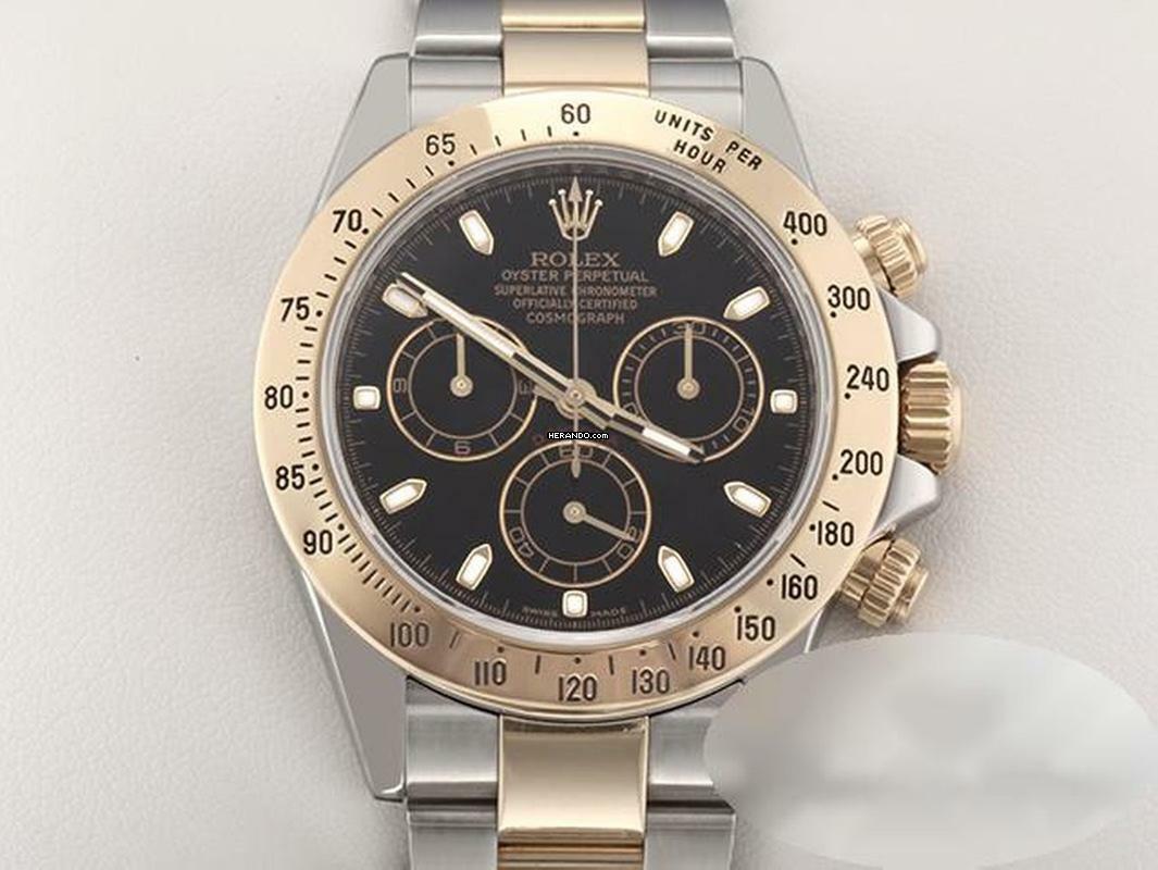 Rolex Daytona 116523 Stahl Gelbgold 750 2008 Rehaut Chronograph Automatik Stainless Steel 18kt Yellow Gold Oyster-band Chronometer Black Dial