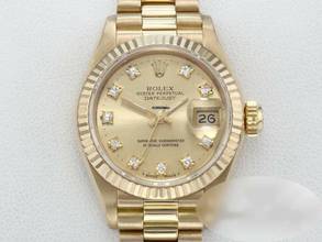 Thumbnail von Rolex Lady-Datejust Gelbgold 750 Diamanten Automatik 18kt Yellow Gold Damen President-band Chronometer Oyster