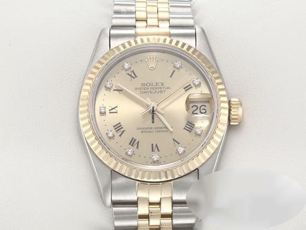 Rolex Datejust 31 Medium Stahl Gelbgold 750 Diamanten Automatik Gold Stahl Stainless Steel 18kt Yellow Gold Jubilé-band Chronometer Oyster