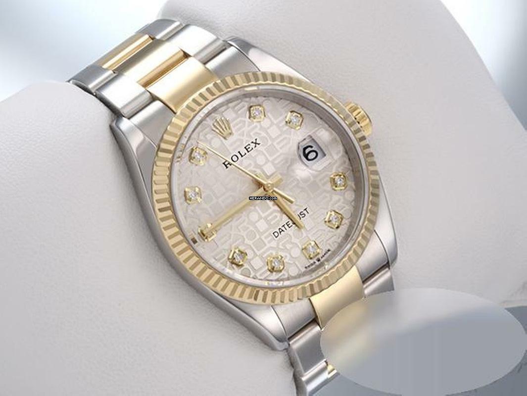 Rolex Datejust 36 126233 Edelstahl Gelbgold 750 Diamanten Automatik Stahl Stainless Steel 18kt Yellow Gold Oyster-band Chronometer