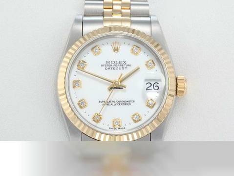  Rolex Datejust 31 Stahl Gelbgold 750 Diamanten Automatik Gold Stahl Stainless Steel 18kt Yellow Gold Jubilé-band Chronometer Oyster White Dial 