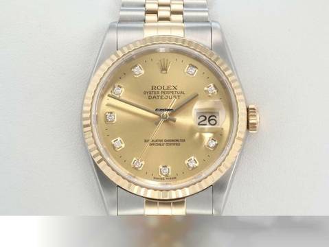  Rolex Datejust 36 36mm 16233 1997 Stahl Gelbgold 750 Diamanten Automatik Stainless Steel 18kt Yellow Gold Jubilé-band Chronometer Oyster 