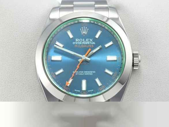  Rolex Milgauss 116400gv 2019 Z-blue Edelstahl Automatik Stahl Blau 