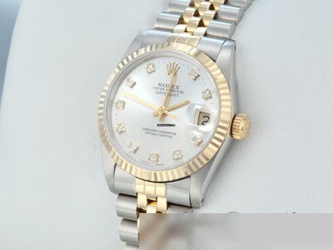  Rolex Datejust 31 Medium Stahl Gelbgold 750 Diamanten Automatik Stainless Steel 18kt Yellow Gold Stahl Jubilé-band Chronometer Oyster 