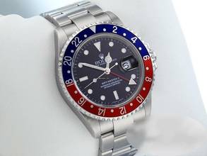 Thumbnail von Rolex GMT-Master II Stahl 16710 T Pepsi 2005 Automatik Zweite Zeitzone Blau Rot Stainless Steel Oyster-band Chronometer Black Dial