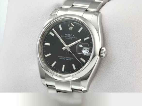  Rolex Oyster Perpetual Date 34mm Edelstahl 115200 2017 Damen Herren Stahl Stainless Steel Oyster-band Chronometer Black Dial 