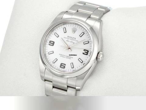  Rolex Air King 34mm Medium 114200 2013 Edelstahl Automatik Stahl Stainless Steel Oyster-band Chronometer White Dial 