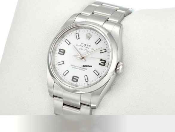  Rolex Air King 34mm Medium 114200 2013 Edelstahl Automatik Stahl Stainless Steel Oyster-band Chronometer White Dial 