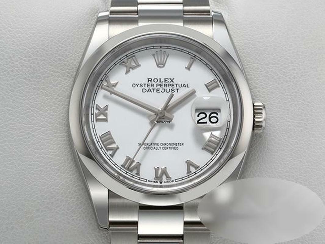 Rolex Datejust 36 126200 2020 Edelstahl Automatik Herrenuhr Damenuhr Stahl Stainless Steel Oyster-band Chronometer White Dial