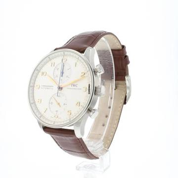  IWC Portugieser Chronograph Stainless Steel / Gold Numerals 