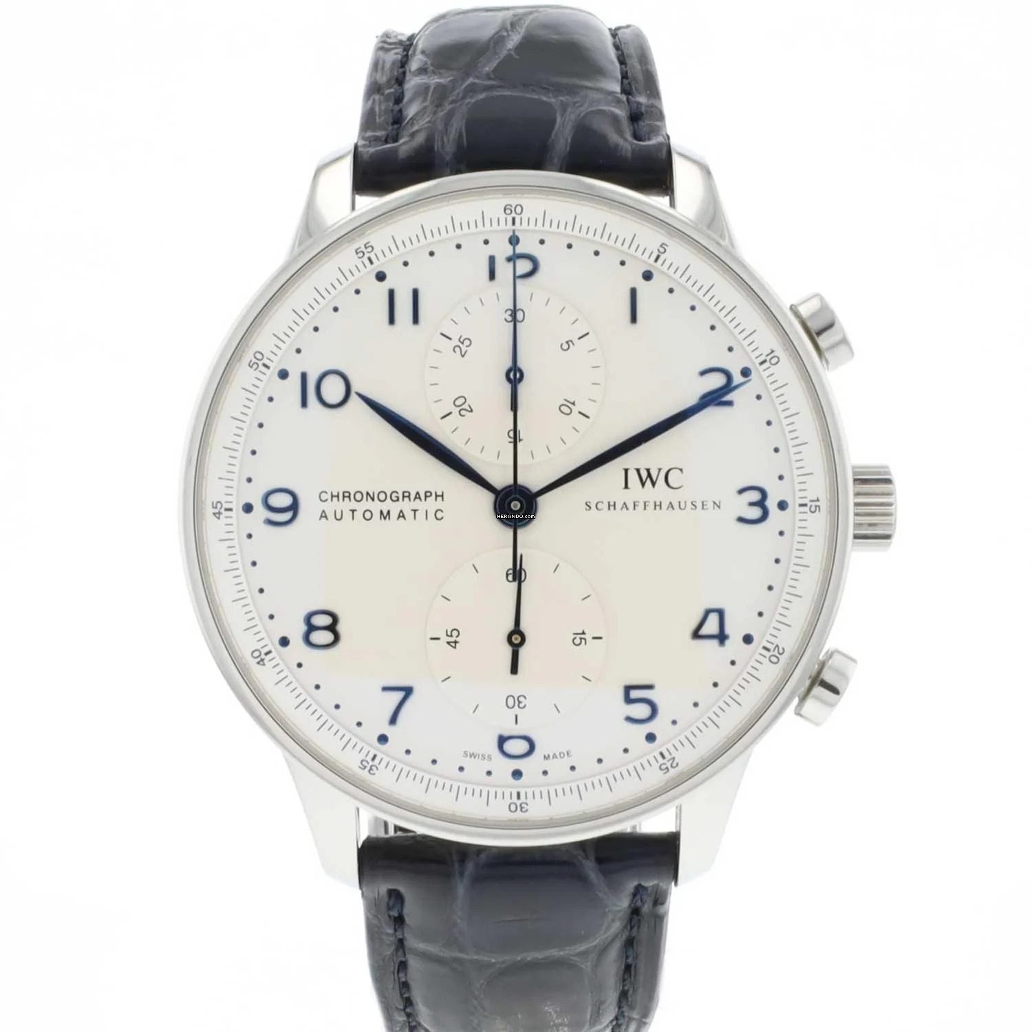  IWC Portugieser Chronograph Stainless Steel / Blue Numerals 