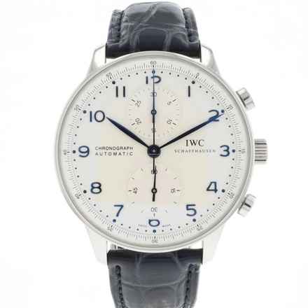  IWC Portugieser Chronograph Stainless Steel / Blue Numerals 