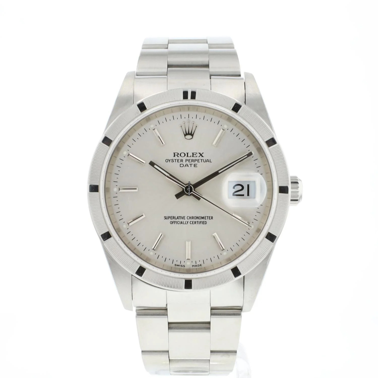  Rolex Oyster Perpetual Date 34MM Steel Oyster Silver Dial 