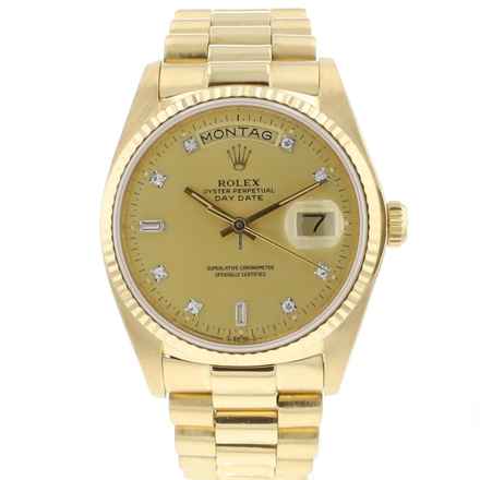  Rolex Day-Date 36 President Yellow Gold Champagne Dial 