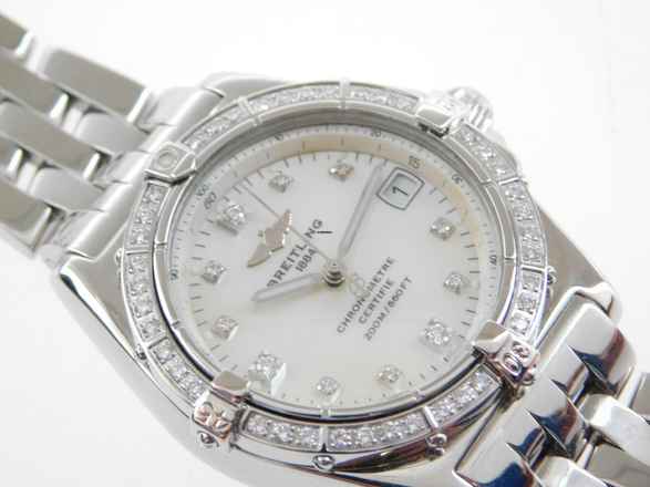 Breitling Callisto Stahl 36mm mit original Breitling Diamantlünette und MOP Diamond im Best Zustand Factory Diamond Bezel and Dial 