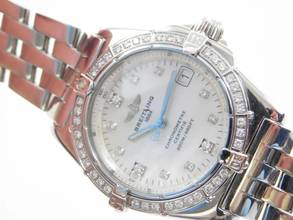 Thumbnail von Breitling Callisto Stahl 36mm mit original Breitling Diamantlünette und MOP Diamond im Best Zustand Factory Diamond Bezel and Dial