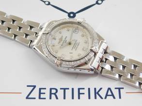 Thumbnail von Breitling Callisto Stahl 36mm mit original Breitling Diamantlünette und MOP Diamond im Best Zustand Factory Diamond Bezel and Dial