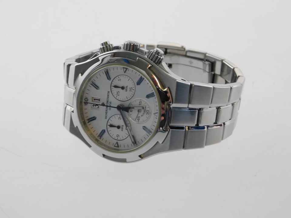  Vacheron Constantin Overseas Chronograph Automatik Stahl im Top Zustand mit silbernen Blatt 