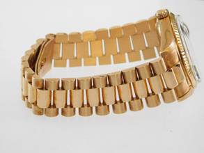 Thumbnail von Rolex Day-Date 36 mit Rolex Service Papieren von 2020 Day-Date 18 Karat Gelbgold im Top Zustand blaues Blatt LC 100 deutscher Wochentag