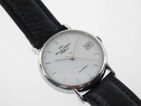  IWC Portofino Automatic Edelstahl Datum 34 mm im Top Zustand Automatik mit Lederband 