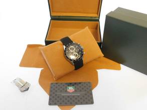 Thumbnail von TAG Heuer Carrera Calibre 16 Chronograph mit Kautschukband und original Papieren im Top Zustand aus 2005