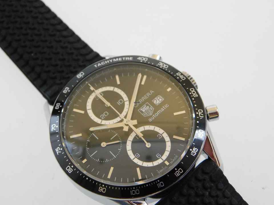  TAG Heuer Carrera Calibre 16 Chronograph mit Kautschukband und original Papieren im Top Zustand aus 2005 