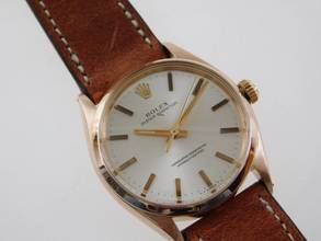 Thumbnail von Rolex Oyster Perpetual 34 Medium massiv 18 Kt Rosegold 34 mm v 1945 im Top Zustand