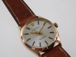 Thumbnail von Rolex Oyster Perpetual 34 Medium massiv 18 Kt Rosegold 34 mm v 1945 im Top Zustand