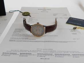 Thumbnail von Breitling Navitimer 1 Automatic 38mm Stahl - 18 Karat Rosegold im Full Set Top Zustand Krokoband Box Papiere komplett 11/2021