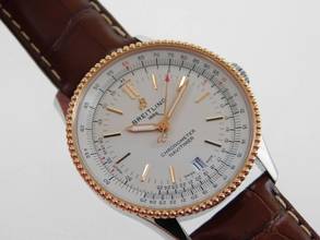 Thumbnail von Breitling Navitimer 1 Automatic 38mm Stahl - 18 Karat Rosegold im Full Set Top Zustand Krokoband Box Papiere komplett 11/2021
