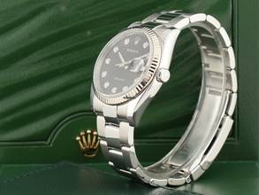 Thumbnail von Rolex Datejust 36 116234 Black Dial With Big Diamonds - Full Set 36mm