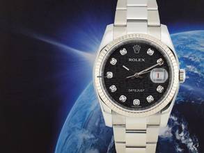Thumbnail von Rolex Datejust 36 116234 Black Dial With Big Diamonds - Full Set 36mm