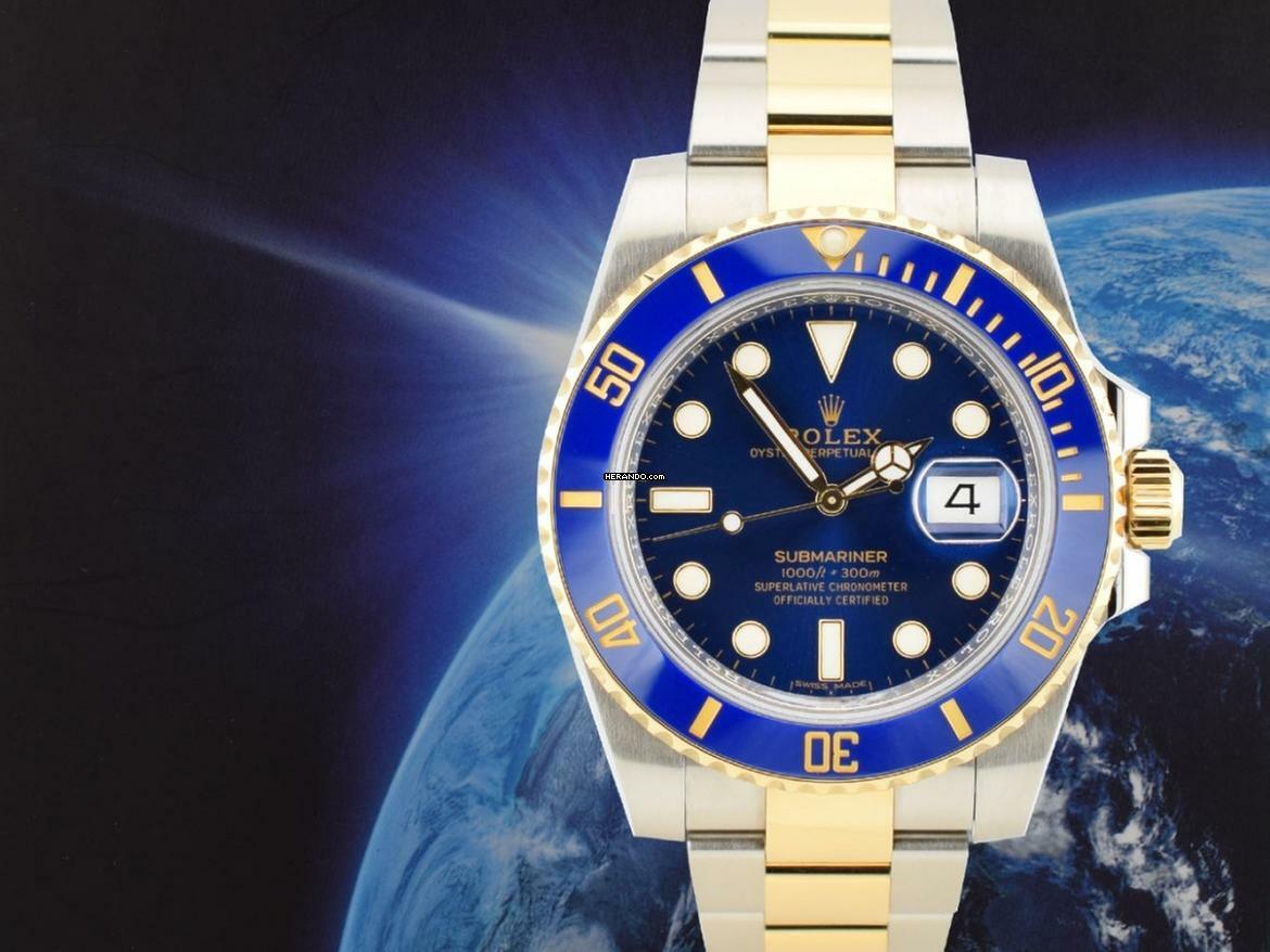  Rolex Submariner Date 116613lb Like New 2016 - Full Set Ita 